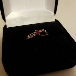 Gold plated ruby ring size 7